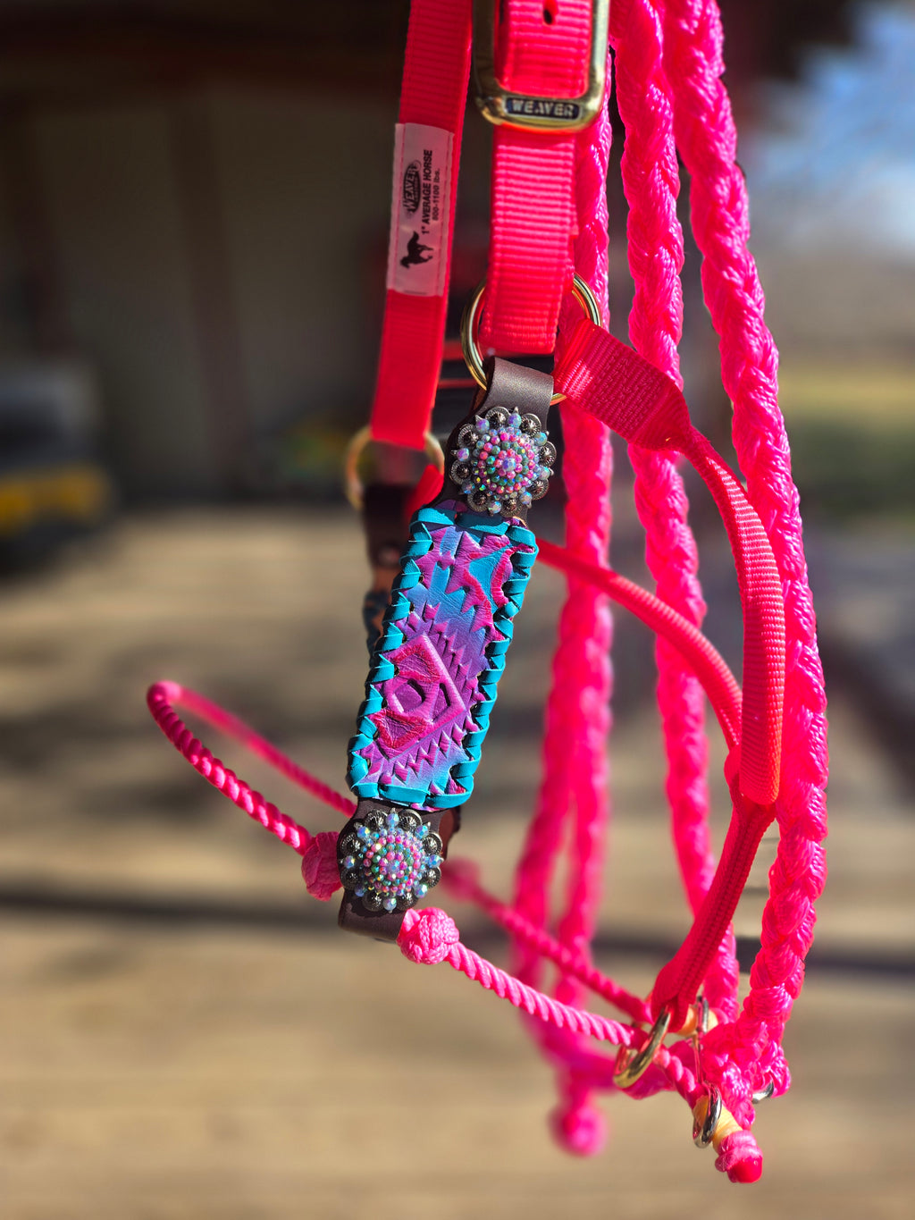 Pink Blue & Bougie Lariat Halter