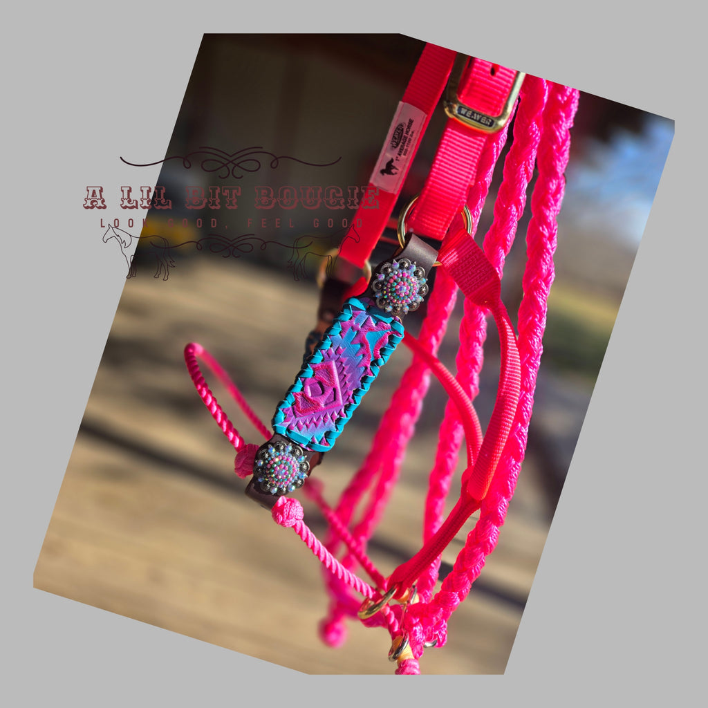 Pink Blue & Bougie Lariat Halter